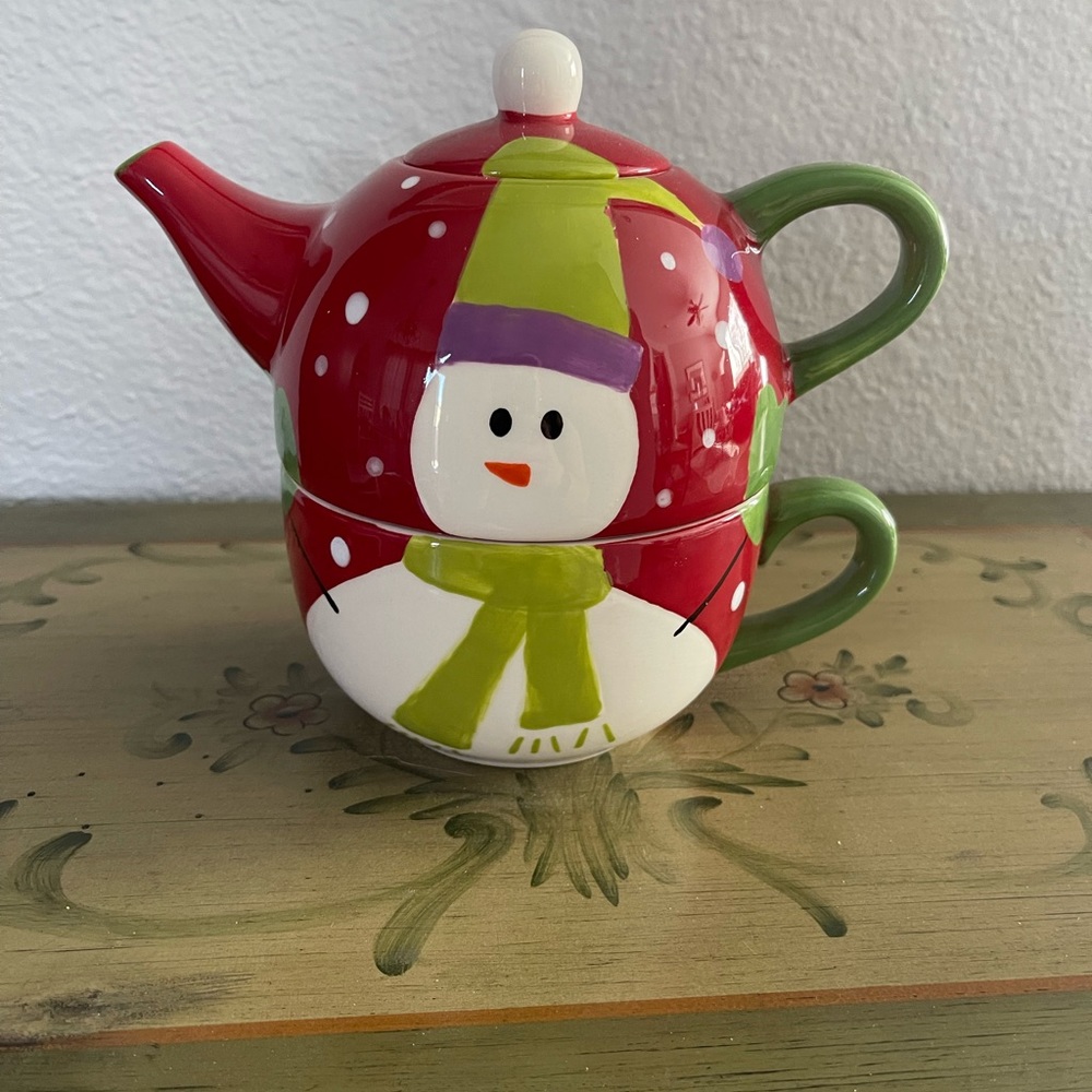 Snowman Teapot for One